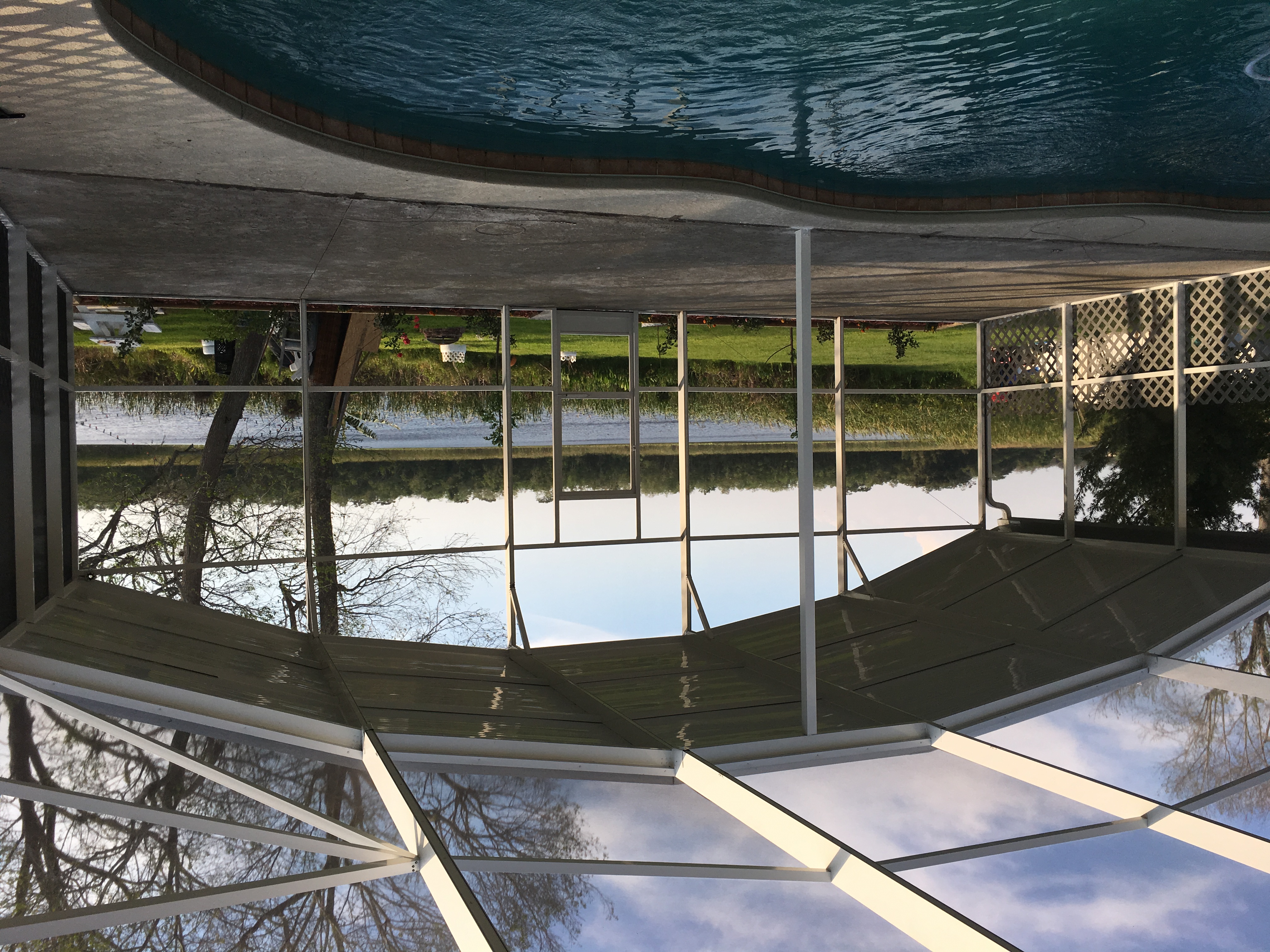 Interior pool cage view